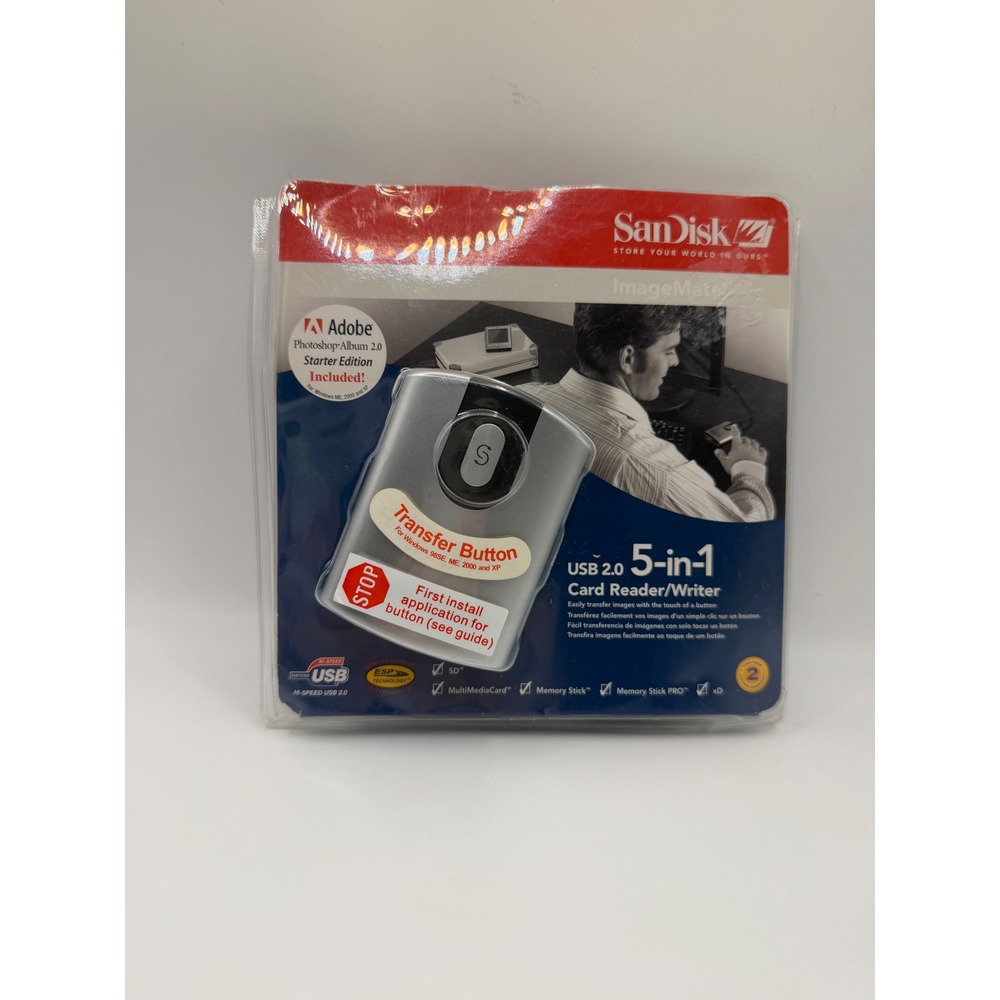 SanDisk ImageMate 5-in-1 USB 2.0 Card Reader Writer SD xD Memory Stick  NWT